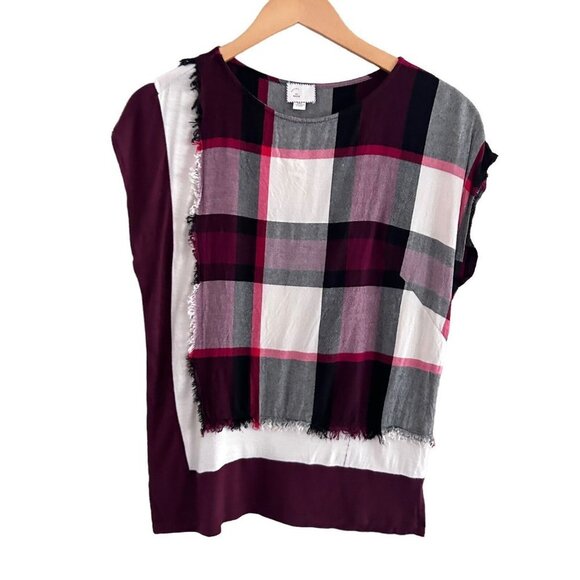 Anthropologie Postmark Womens Plaid Short Dolman Sleeve Blouse Top Size M - Picture 12 of 12